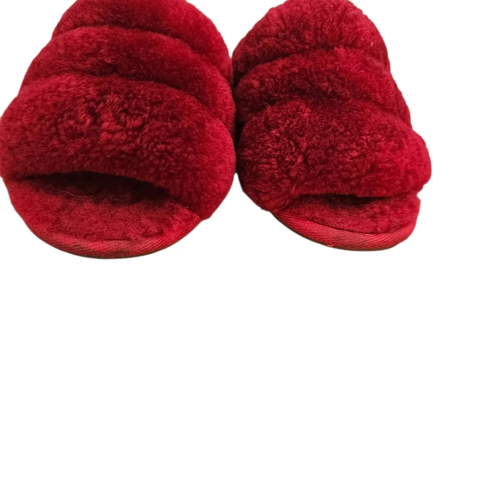Ugg Fluff Yea Little Girls Slide Slippers Sandal Red Toddler‎ 8